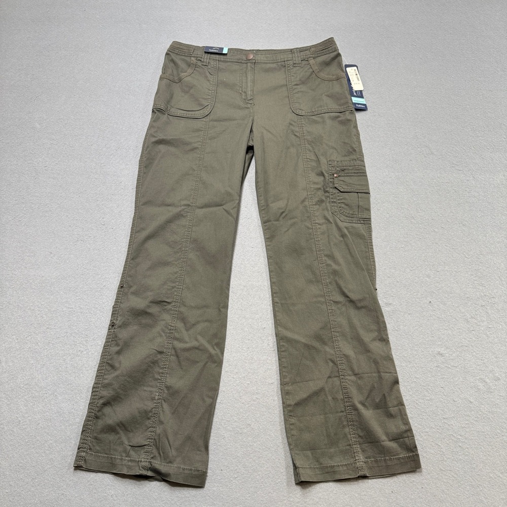 NEW Reitmans Cargo Pants Women's 13 Olive Green Straight Leg Preferred Fit Baggy